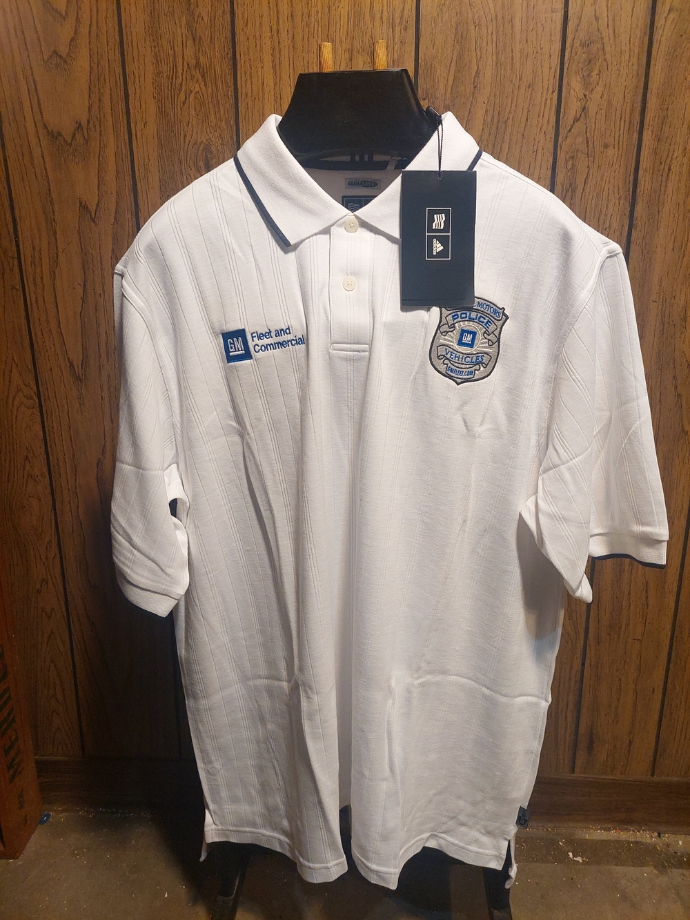 GM Police Fleet Vehicle Polo Golf Shirt Adidas XL New NWT White Climalite